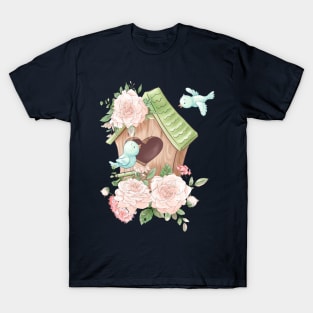 birdhouse with roses T-Shirt